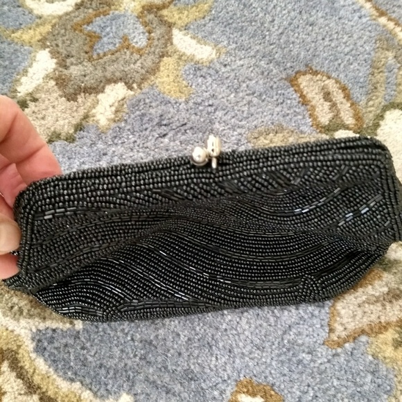 Black Beaded Evening Clutch - Picture 2 of 6